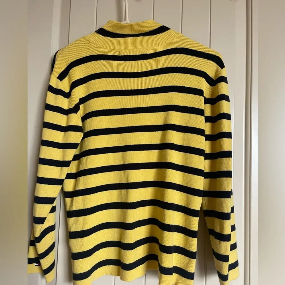 Tommy Hilfiger Jeans yellow navy striped sweater vintage 2001 women’s large